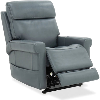 Locke Lift Chair with Power Recline by Hooker Furniture in maverick caribbean. Made from leather in a traditional style.