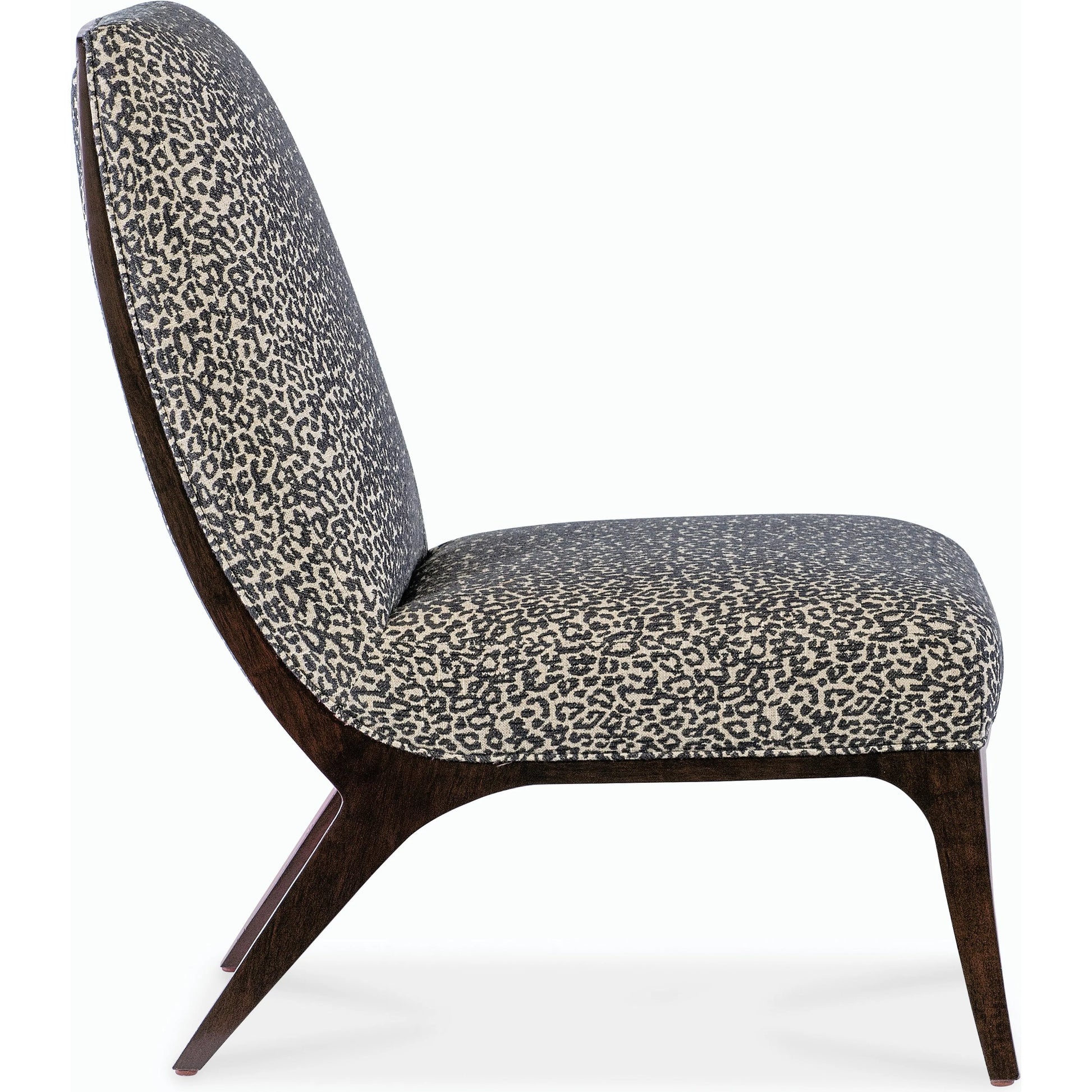 Bella Slipper Chair by Hooker Furniture in rich cathedral cherry. Made from fabric in a modern style.