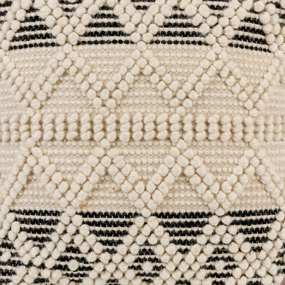 Hygge - 13595 by Livabliss in black, cream. Made from 40% cotton, 30% polyester, 30% wool, 100% polybeads, 100% cotton in a eclectic & global style.