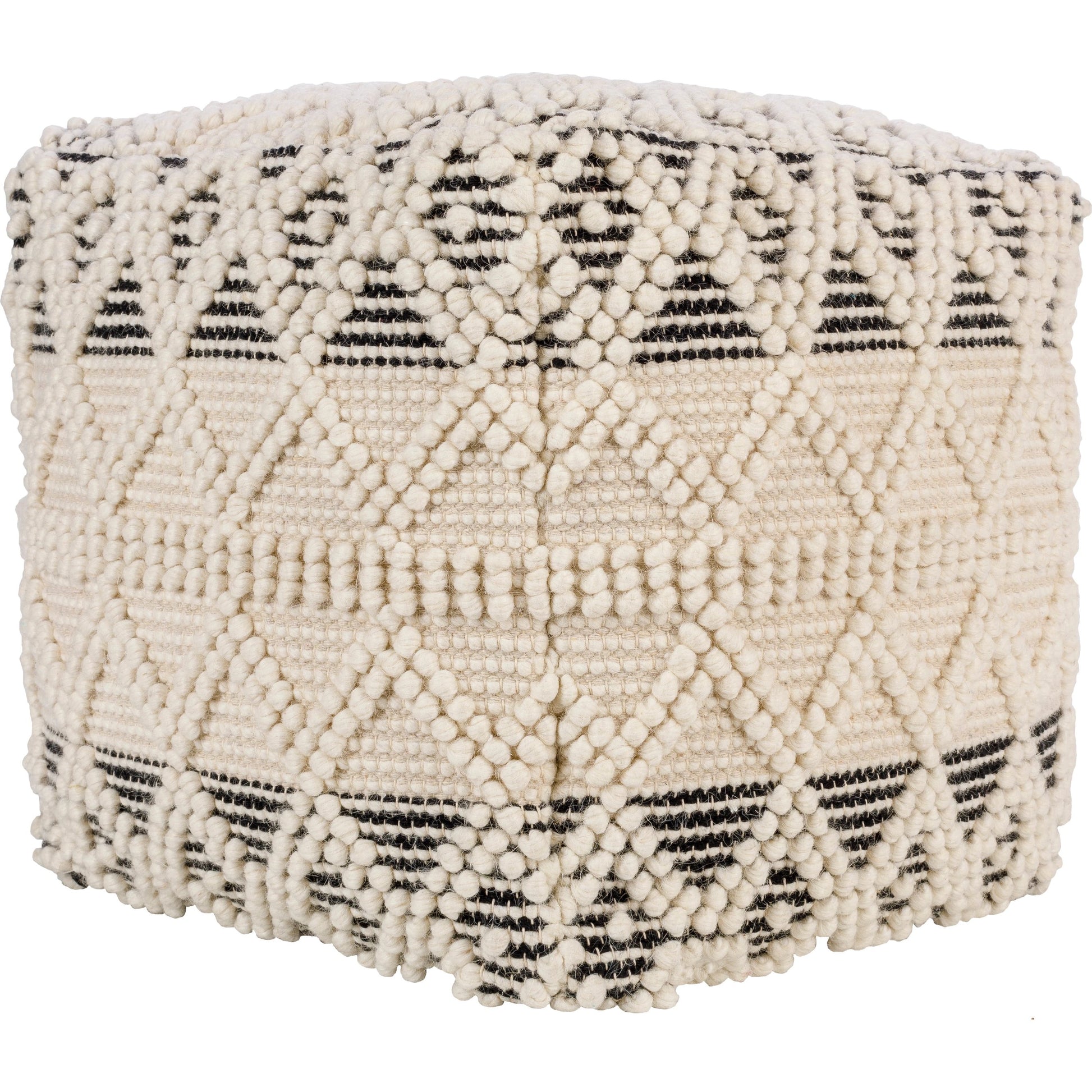 Hygge - 13595 by Livabliss in black, cream. Made from 40% cotton, 30% polyester, 30% wool, 100% polybeads, 100% cotton in a eclectic & global style.