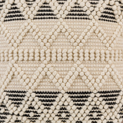 Hygge - 13595 by Livabliss in black, cream. Made from 40% cotton, 30% polyester, 30% wool, 100% polybeads, 100% cotton in a eclectic & global style.