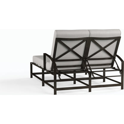 La Jolla Outdoor Chaise by Sunset West in browns. Made from aluminum in a modern style.