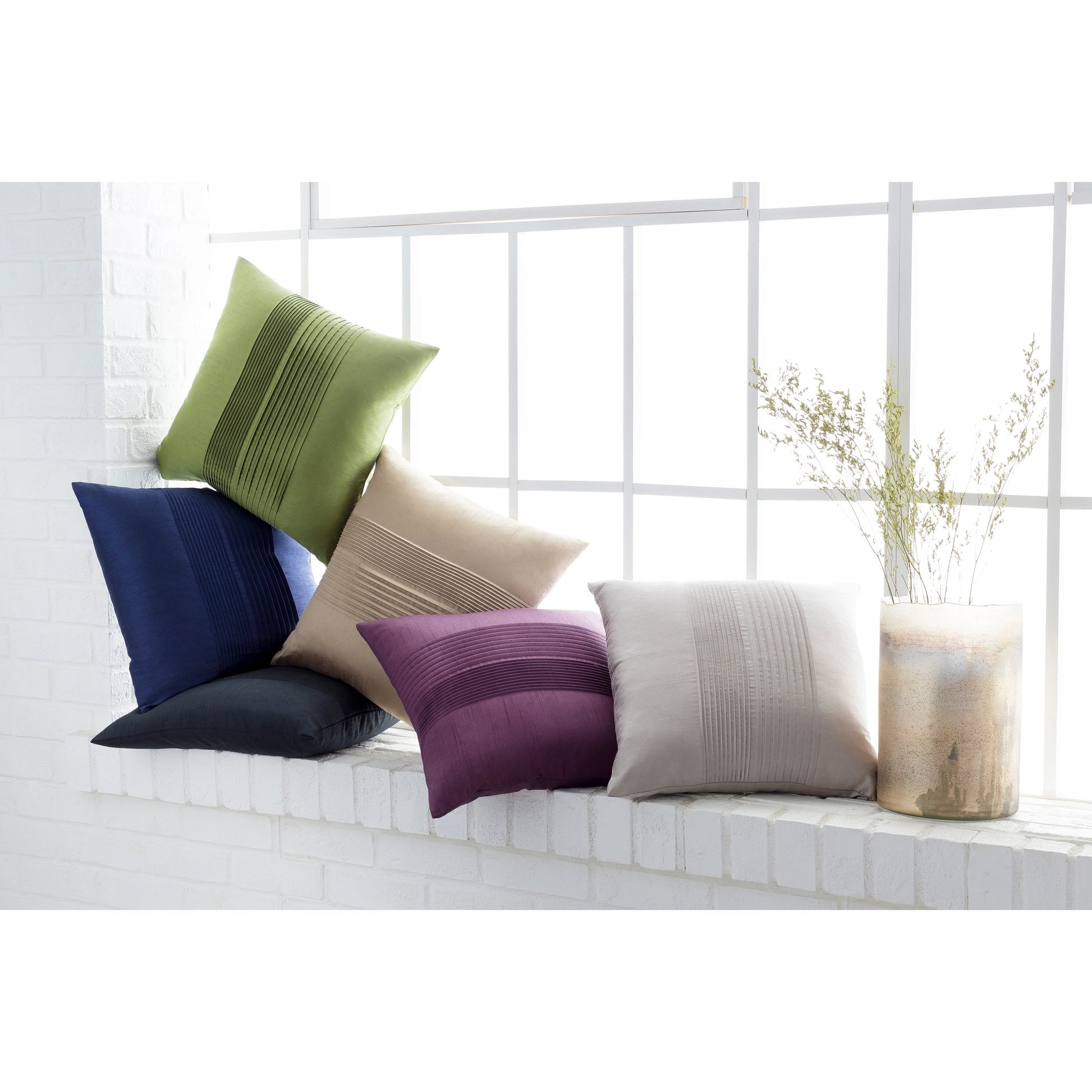 Solid Pleated Pillow - 21333 by Surya. Made from 100% polyester in a modern style.