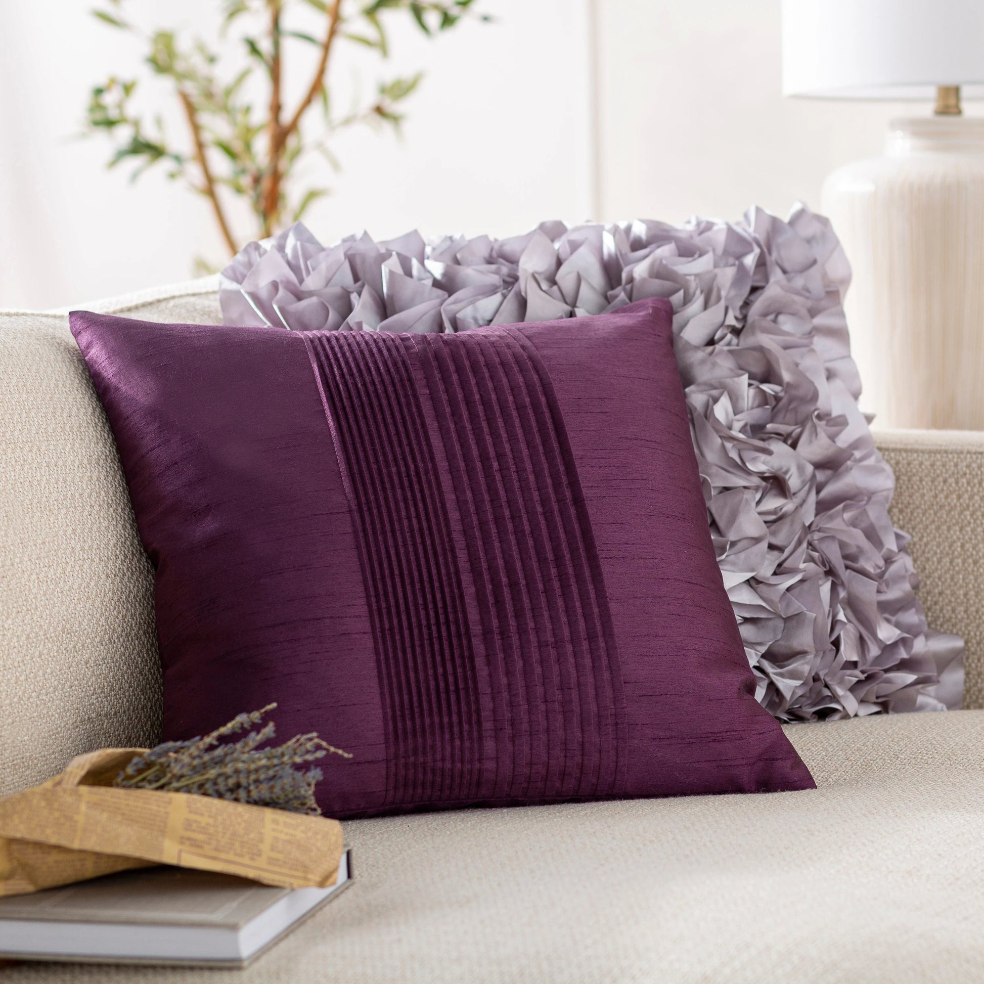 Solid Pleated Pillow - 21333 by Surya. Made from 100% polyester in a modern style.