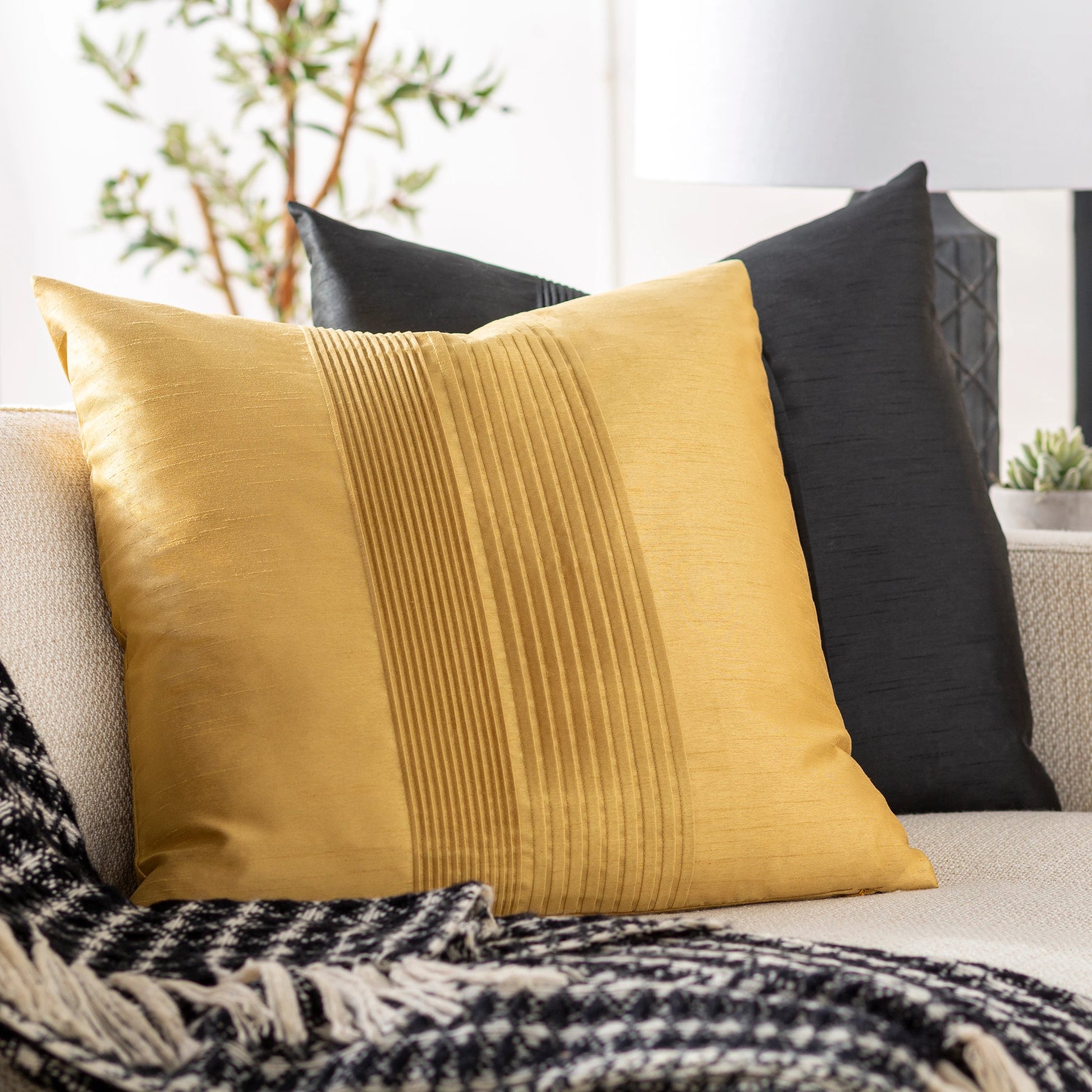 Solid Pleated Pillow - 21333 by Surya. Made from 100% polyester in a modern style.