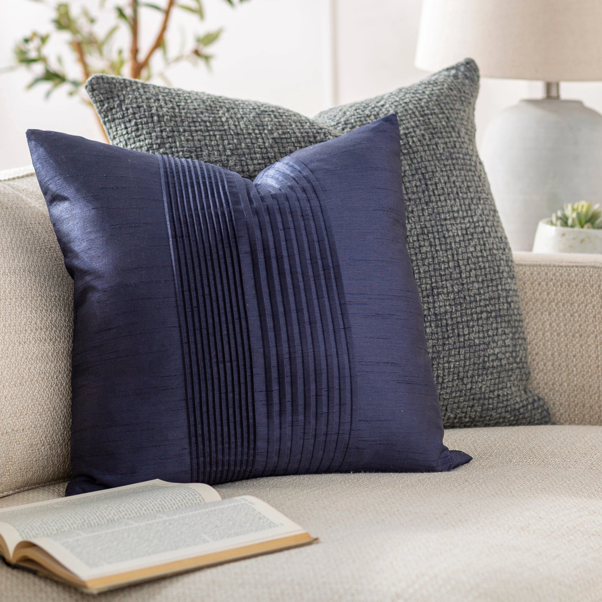 Solid Pleated Pillow - 21333 by Surya. Made from 100% polyester in a modern style.