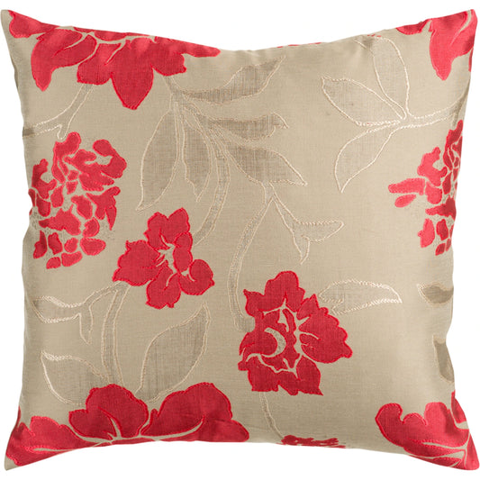 Blossom Pillow - 25849 by Surya in brown, red. Made from polyester in a unique style.