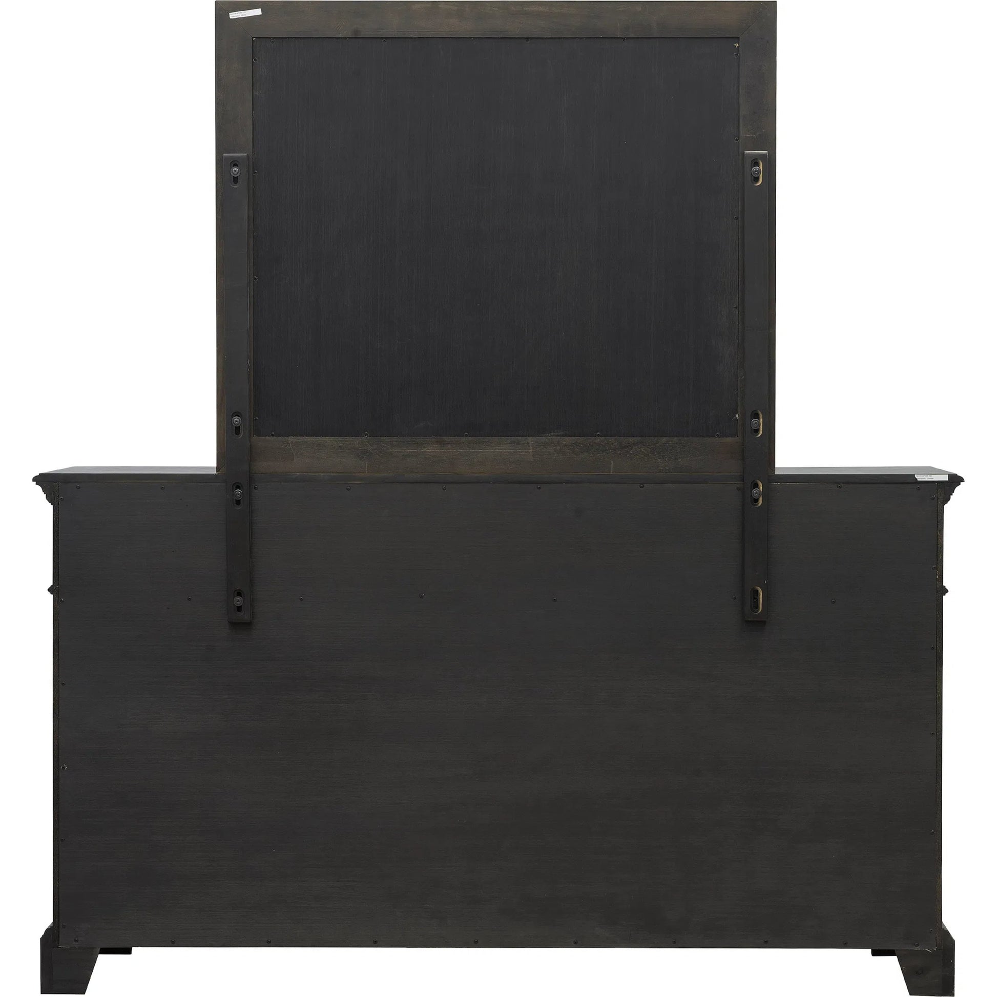 Hickory Creek Dresser Mirror by Pulaski Furniture in brown velvet. Made from rubber wood, mirror in a unique style.