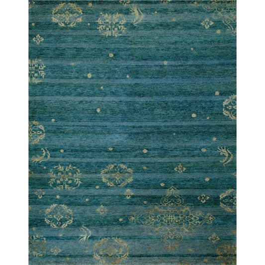 Qing Transitional Stripes Rug - 6064F by Feizy. Made from wool, viscose in a unique style.