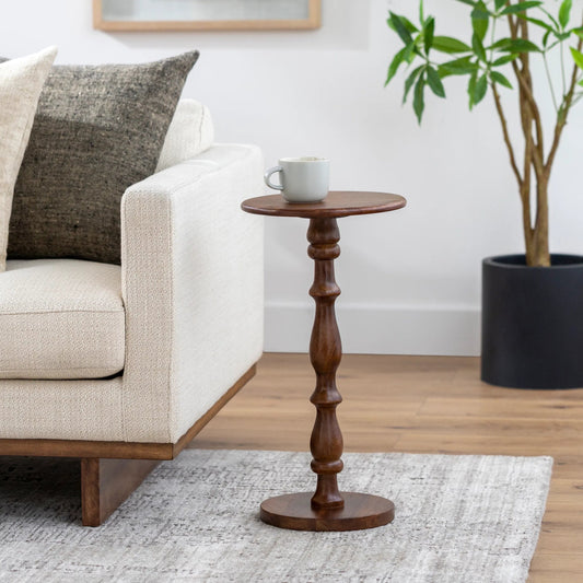 Harare End Table - 32769 by Livabliss in top: brown, base: brown and lacqueredlacquered. Made from top: wood, base: wood in a traditional style.