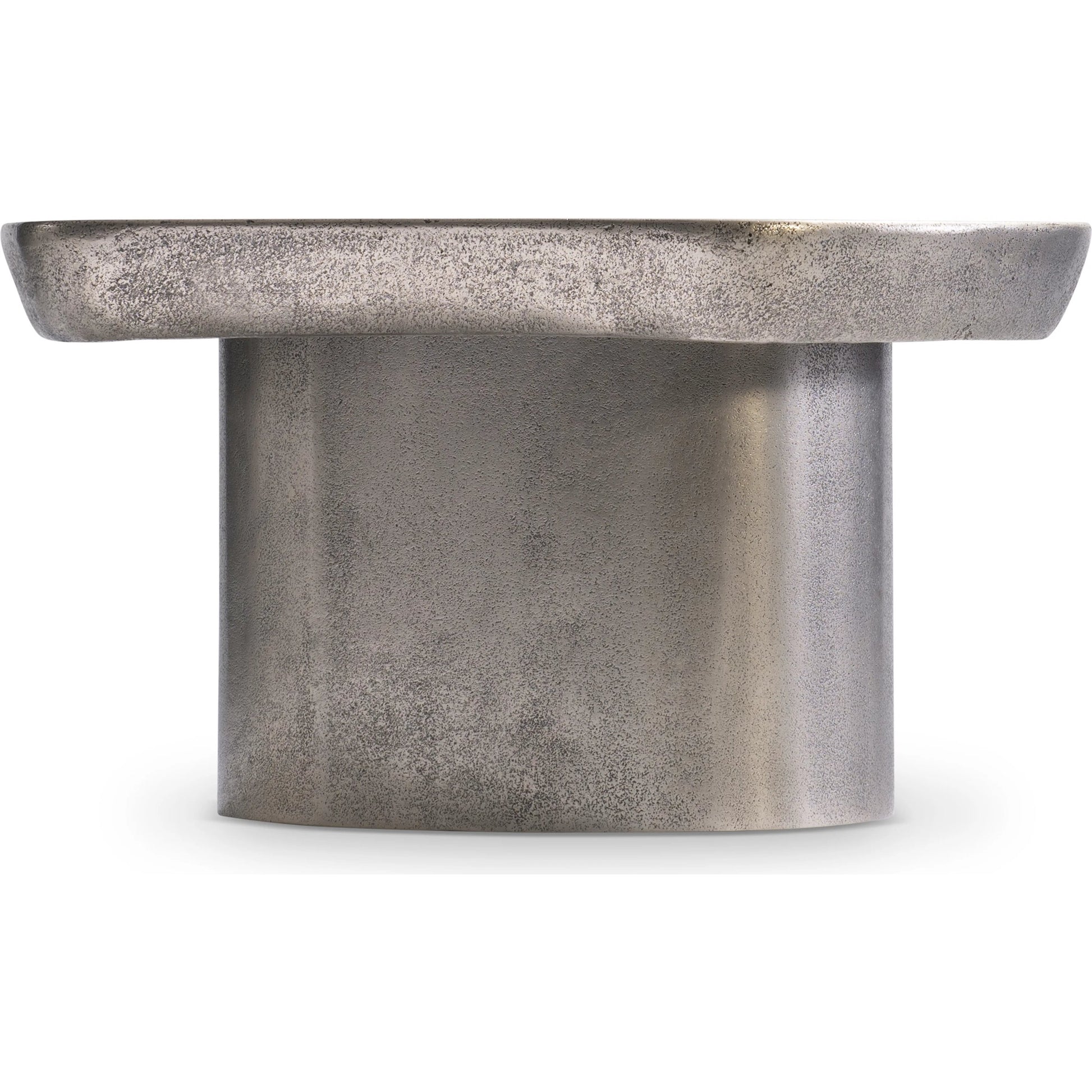 Clawson Cocktail Table by Bernhardt in graphite. Made from aluminum in a modern style.