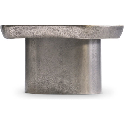 Clawson Cocktail Table by Bernhardt in graphite. Made from aluminum in a modern style.