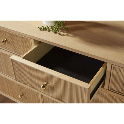 Highland Double Dresser by Essentials For Living in natural oak. Made from solid oak wood, oak veneer, iron, felt in a cottage & farmhouse style.