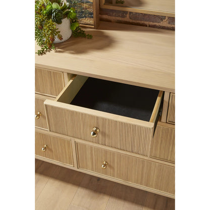 Highland Double Dresser by Essentials For Living in natural oak. Made from solid oak wood, oak veneer, iron, felt in a cottage & farmhouse style.