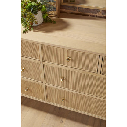 Highland Double Dresser by Essentials For Living in natural oak. Made from solid oak wood, oak veneer, iron, felt in a cottage & farmhouse style.