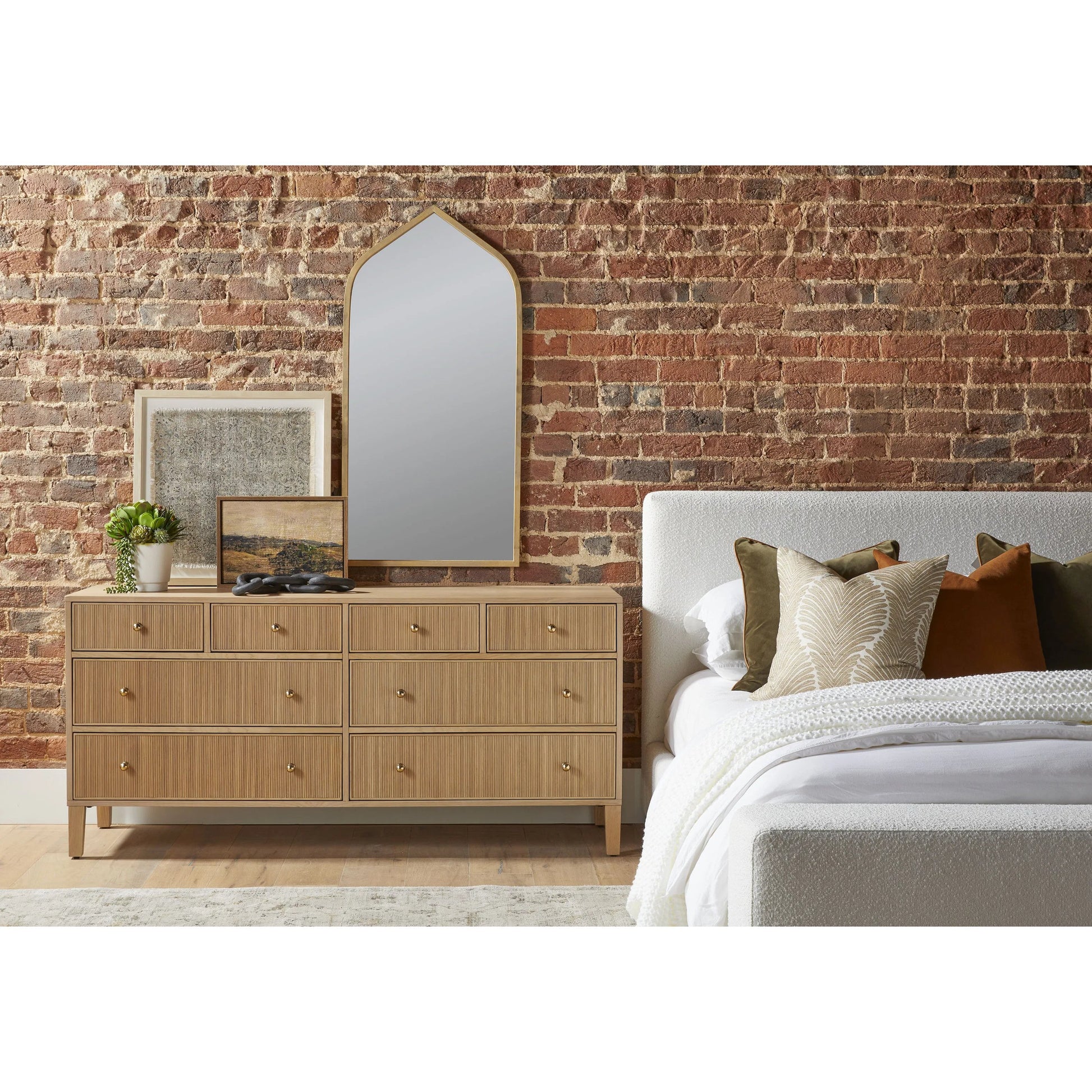 Highland Double Dresser by Essentials For Living in natural oak. Made from solid oak wood, oak veneer, iron, felt in a cottage & farmhouse style.