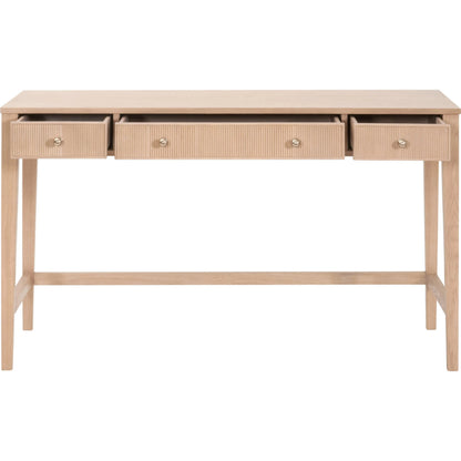 Highland Desk by Essentials For Living in natural oak. Made from solid oak wood, oak veneer, iron, felt in a transitional style.