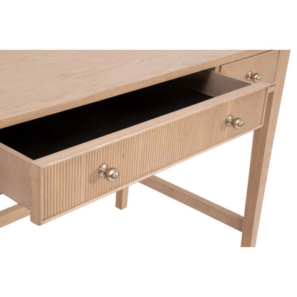 Highland Desk by Essentials For Living in natural oak. Made from solid oak wood, oak veneer, iron, felt in a transitional style.