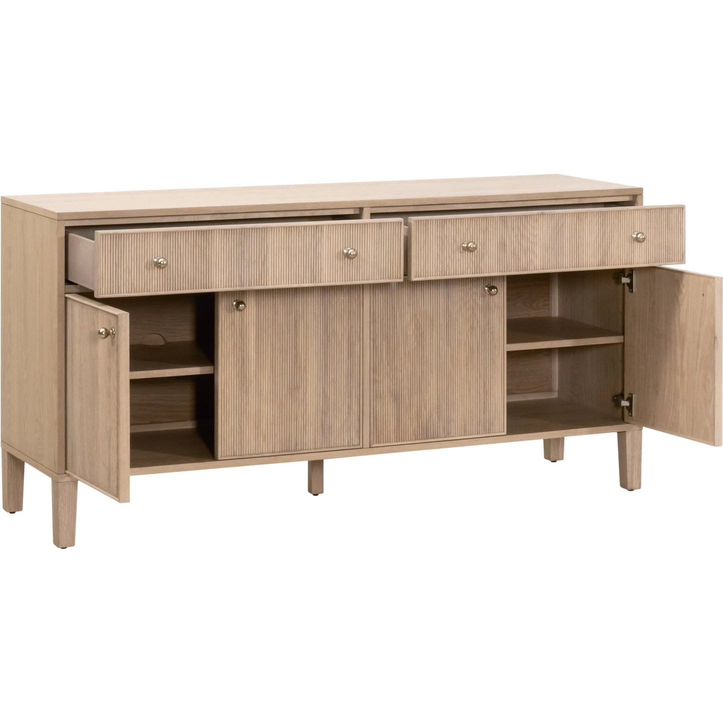 002 SI-2329415 | Additional Silo | Highland Media Sideboard by Essentials For Living in natural oak. Made from solid oak wood, oak veneer, iron, felt in a transitional style.