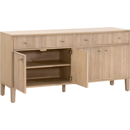 Highland Media Sideboard by Essentials For Living in natural oak. Made from solid oak wood, oak veneer, iron, felt in a transitional style.