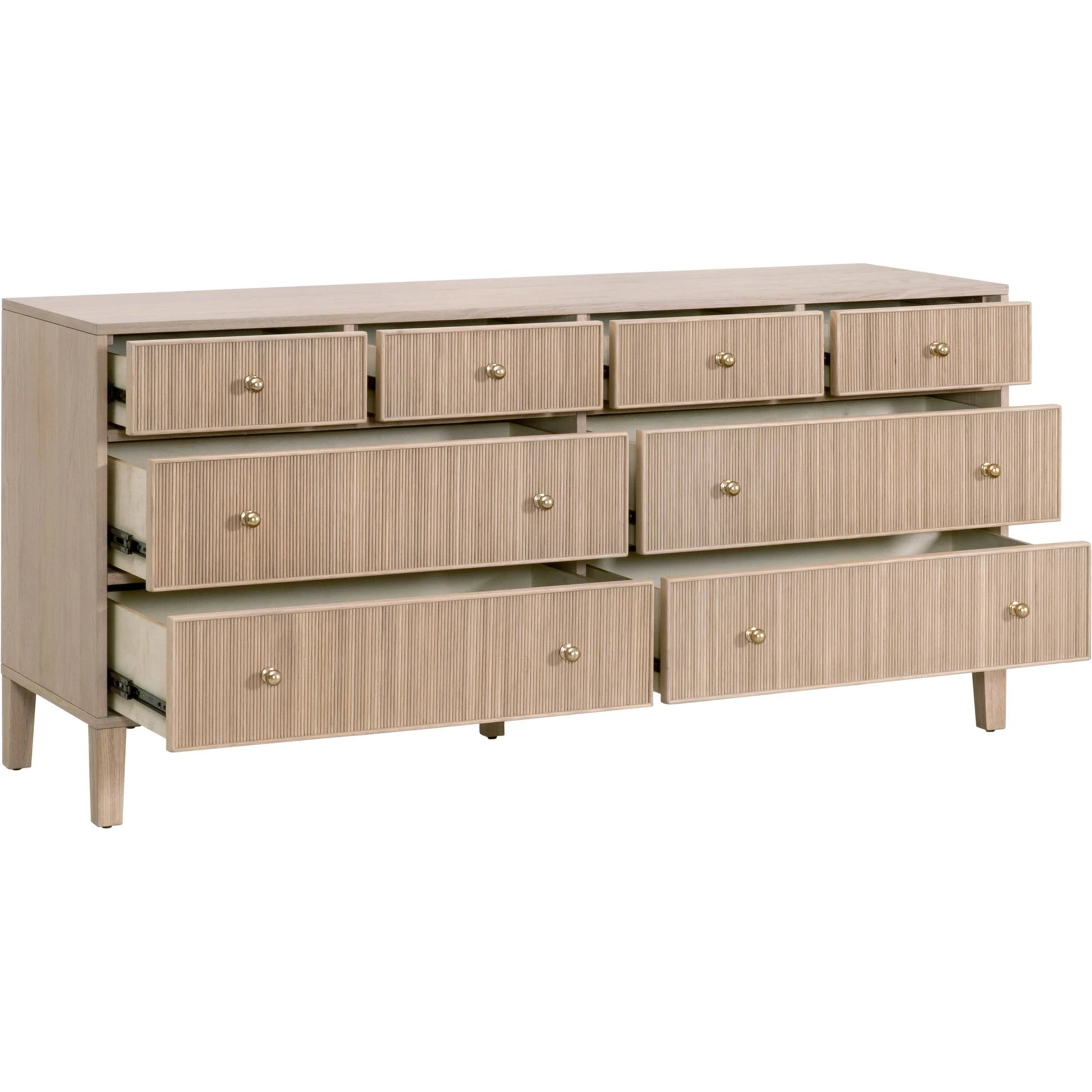 Highland Double Dresser by Essentials For Living in natural oak. Made from solid oak wood, oak veneer, iron, felt in a cottage & farmhouse style.
