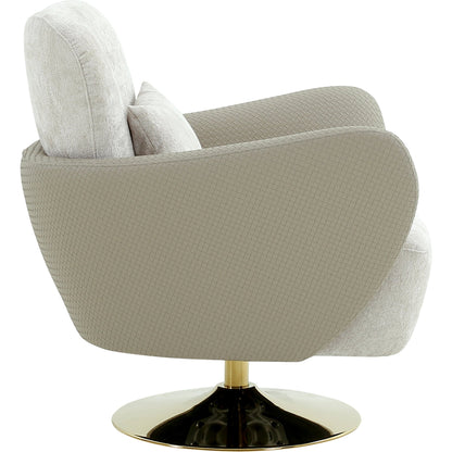 Mercer Swivel Lounge Chair by Pasargad Home in beige. Made from polyester in a modern style.