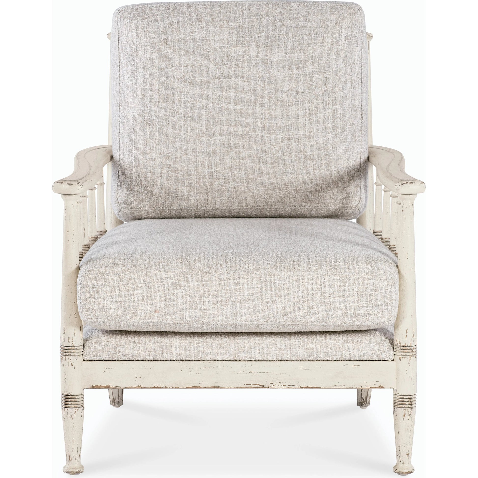 Prairie Upholstered Chair by Hooker Furniture in beige. Made from oak veneers and fabric in a modern style.