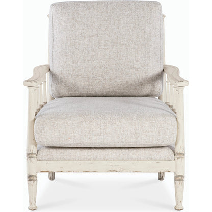 Prairie Upholstered Chair by Hooker Furniture in beige. Made from oak veneers and fabric in a modern style.