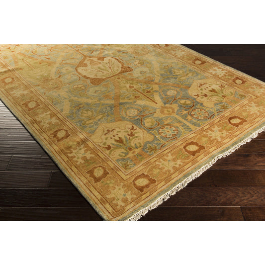Hillcrest Rug - 1692 by Surya in sage, yellow, olive, rust, burnt orange. Made from 100% new zealand wool in a unique style.