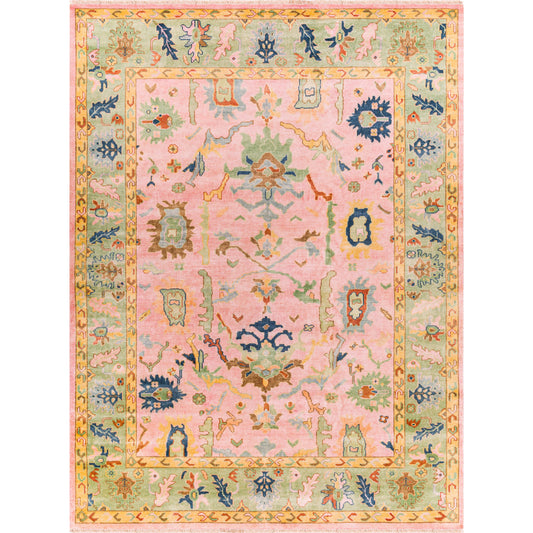 Hillcrest Rug - 22143 by Surya in seafoam, bright yellow. Made from 90% new zealand wool, 10% viscose in a unique style.