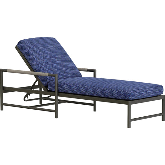 Pietra Outdoor Chaise by Sunset West in graphite. Made from olefin rope in a modern style.
