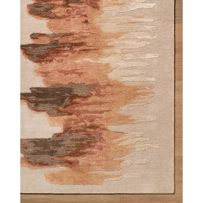 Hiroshima HIO-2300 Rug by Surya in warm taupe, burnt sienna, charcoal, sandy beige, copper. Made from wool, viscose in a unique style.