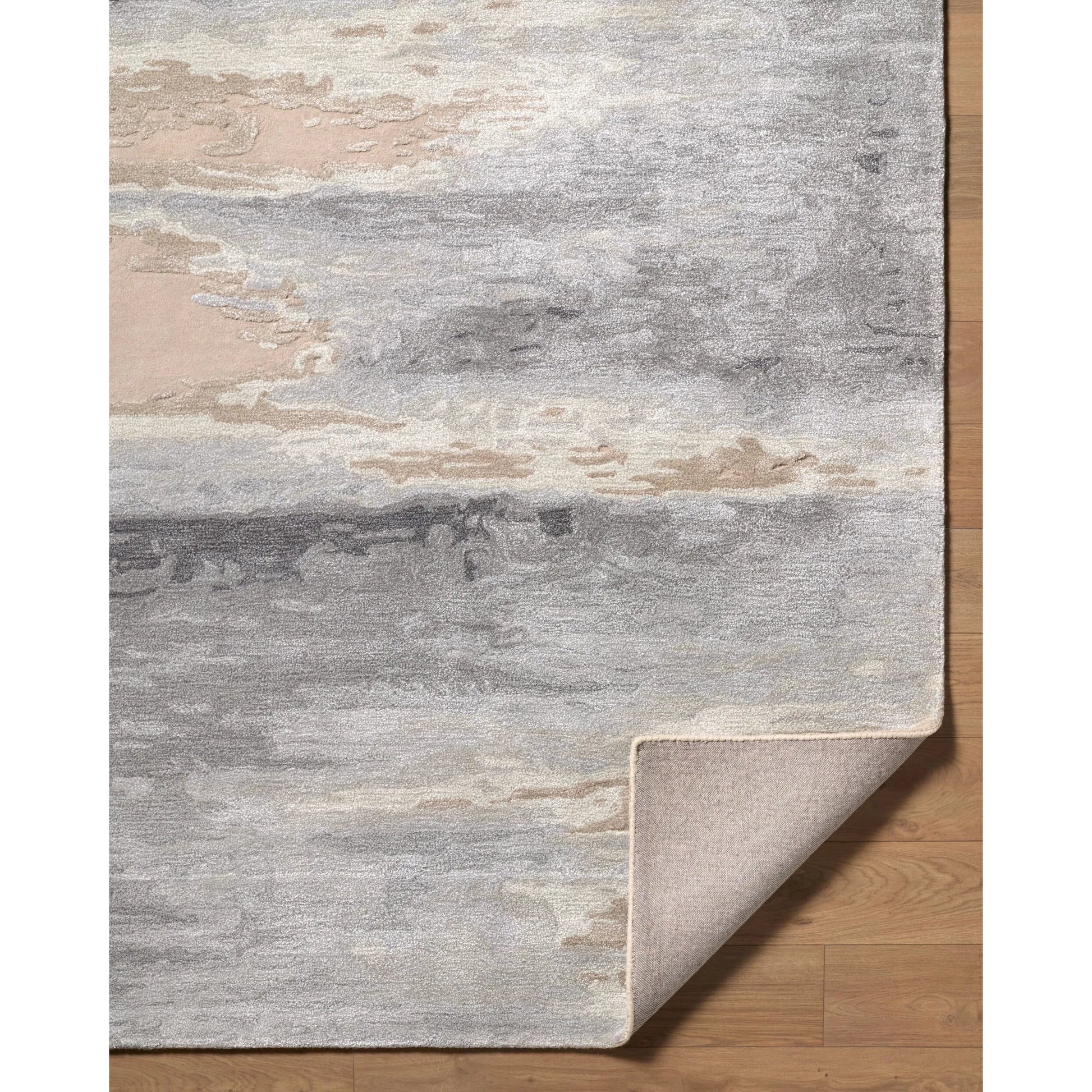 Hiroshima HIO-2301 Rug by Surya in slate gray, sandstone, taupe, stone. Made from wool, viscose in a unique style.