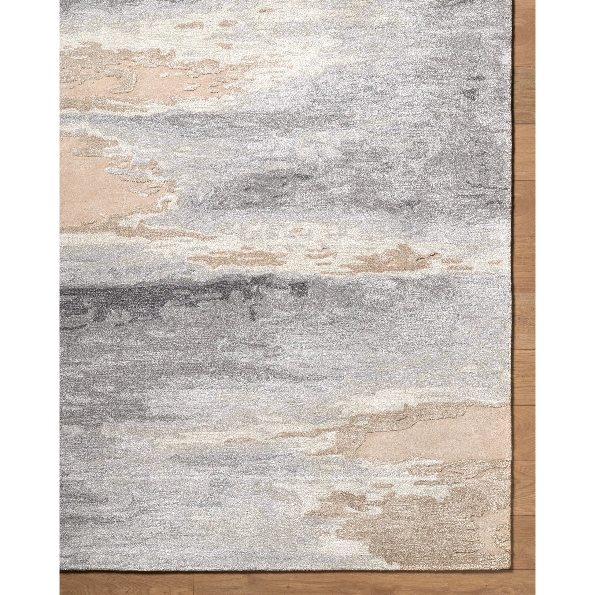 Hiroshima HIO-2301 Rug by Surya in slate gray, sandstone, taupe, stone. Made from wool, viscose in a unique style.