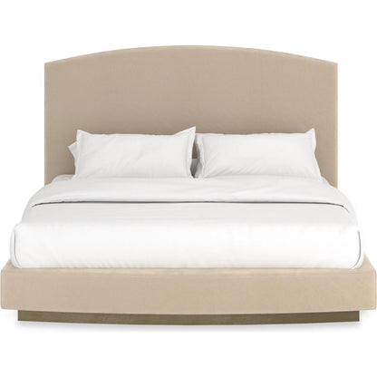 Artois Bed by Caracole in brushed gold paint. Made from asian hardwood in a transitional style.