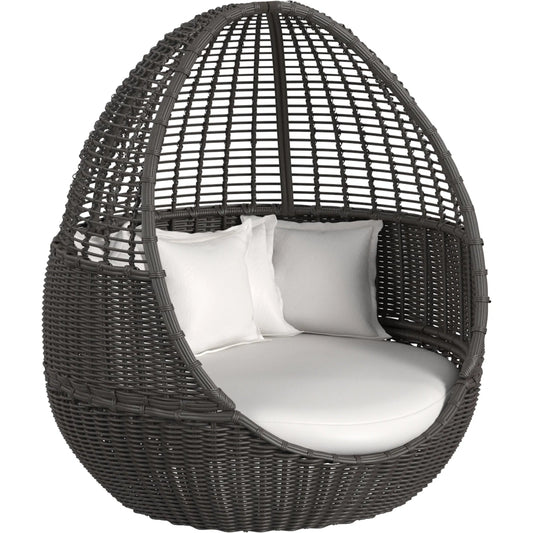 001 SI-2318703 | Primary Silo | Cabo Outdoor Daybed by Sunset West in dark wood. Made from resin wicker in a unique style.