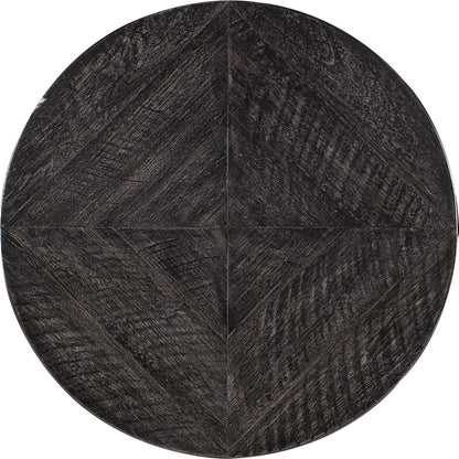 St. Armand Accent Martini Table by Hooker Furniture in black. Made from acacia solids with round metal tube, metal sheet in a modern style.