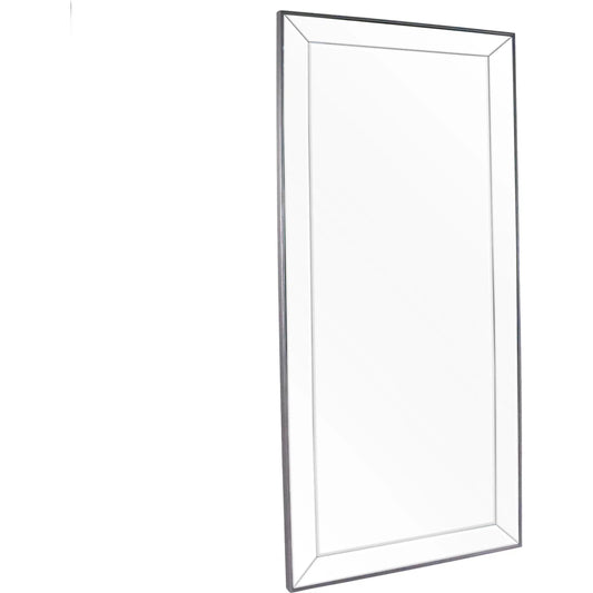 Beveled Panel Mirror by Zentique in silver. Made from iron, glass in a traditional style.