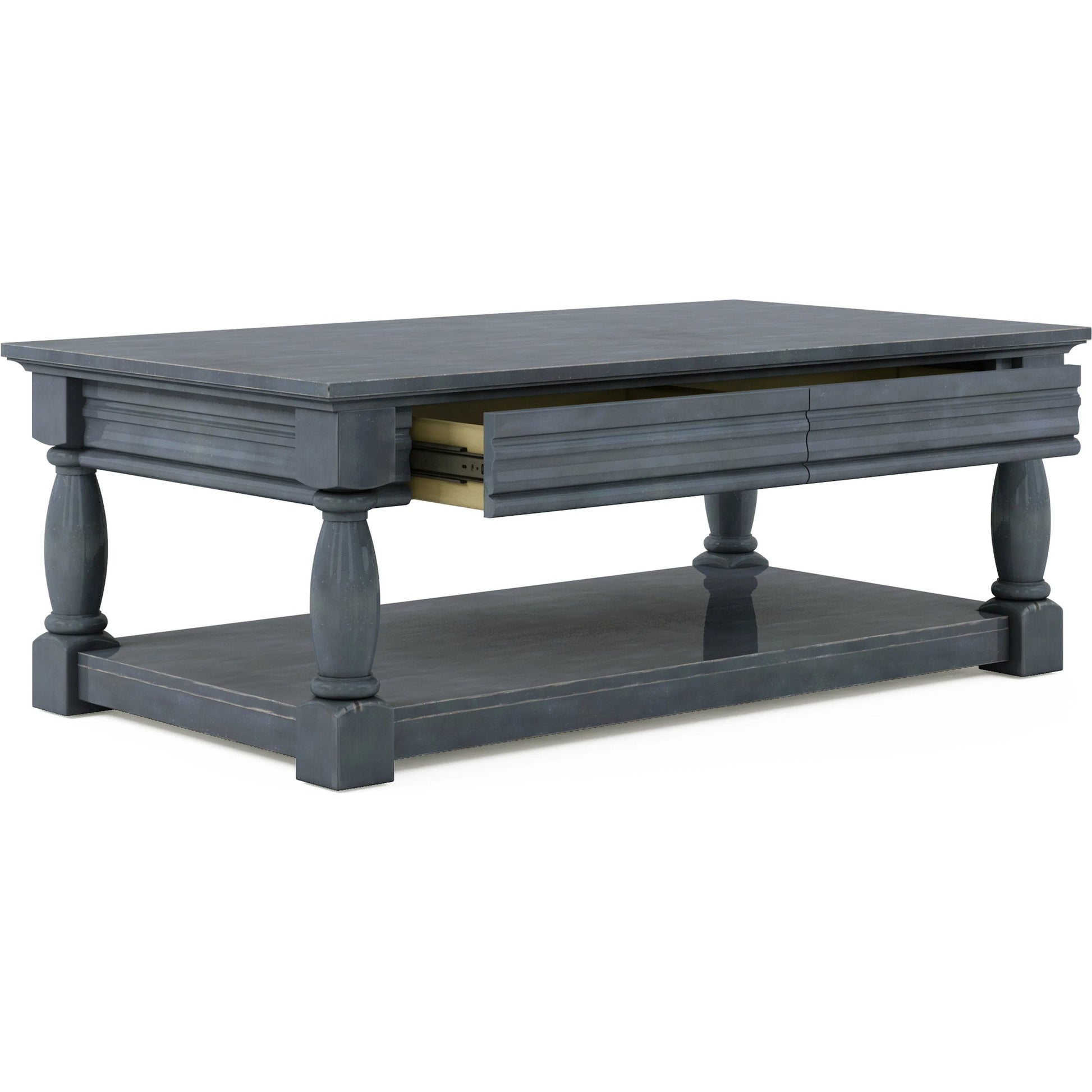 Alcove Cocktail Table by A.R.T. Furniture in slate. Made from acacia solids, maple veneers in a transitional style.