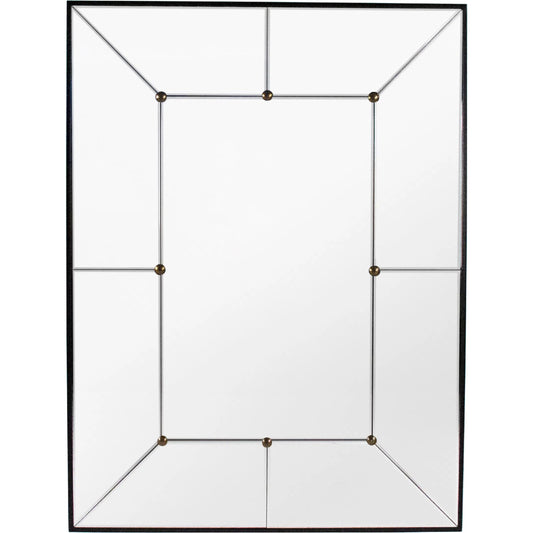 Iron Paneled Mirror by Zentique in black. Made from iron, glass in a unique style.