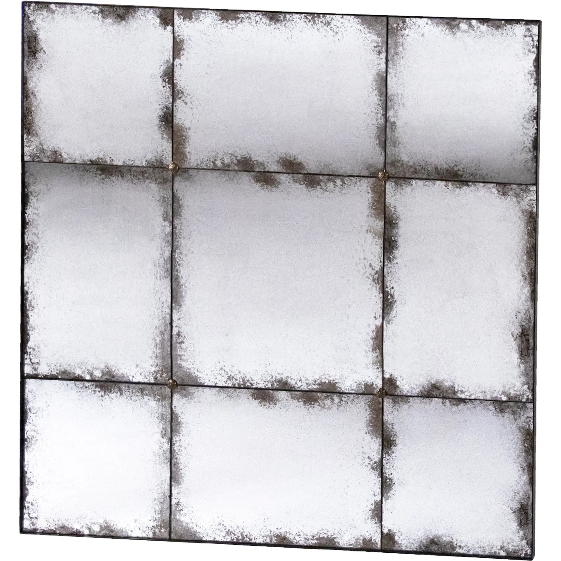 Antiqued Panel Mirror by Zentique in black. Made from iron, glass in a unique style.