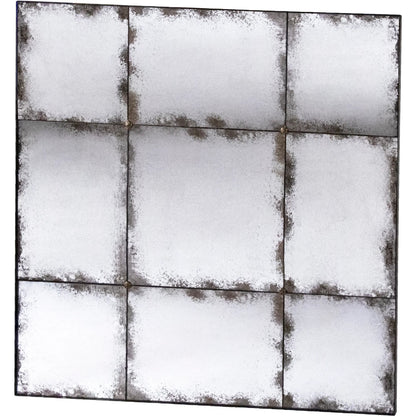 Antiqued Panel Mirror by Zentique in black. Made from iron, glass in a unique style.