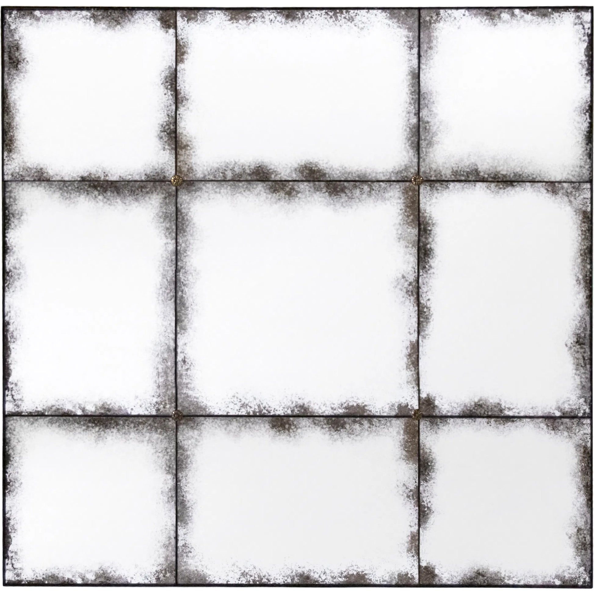 Antiqued Panel Mirror by Zentique in black. Made from iron, glass in a unique style.