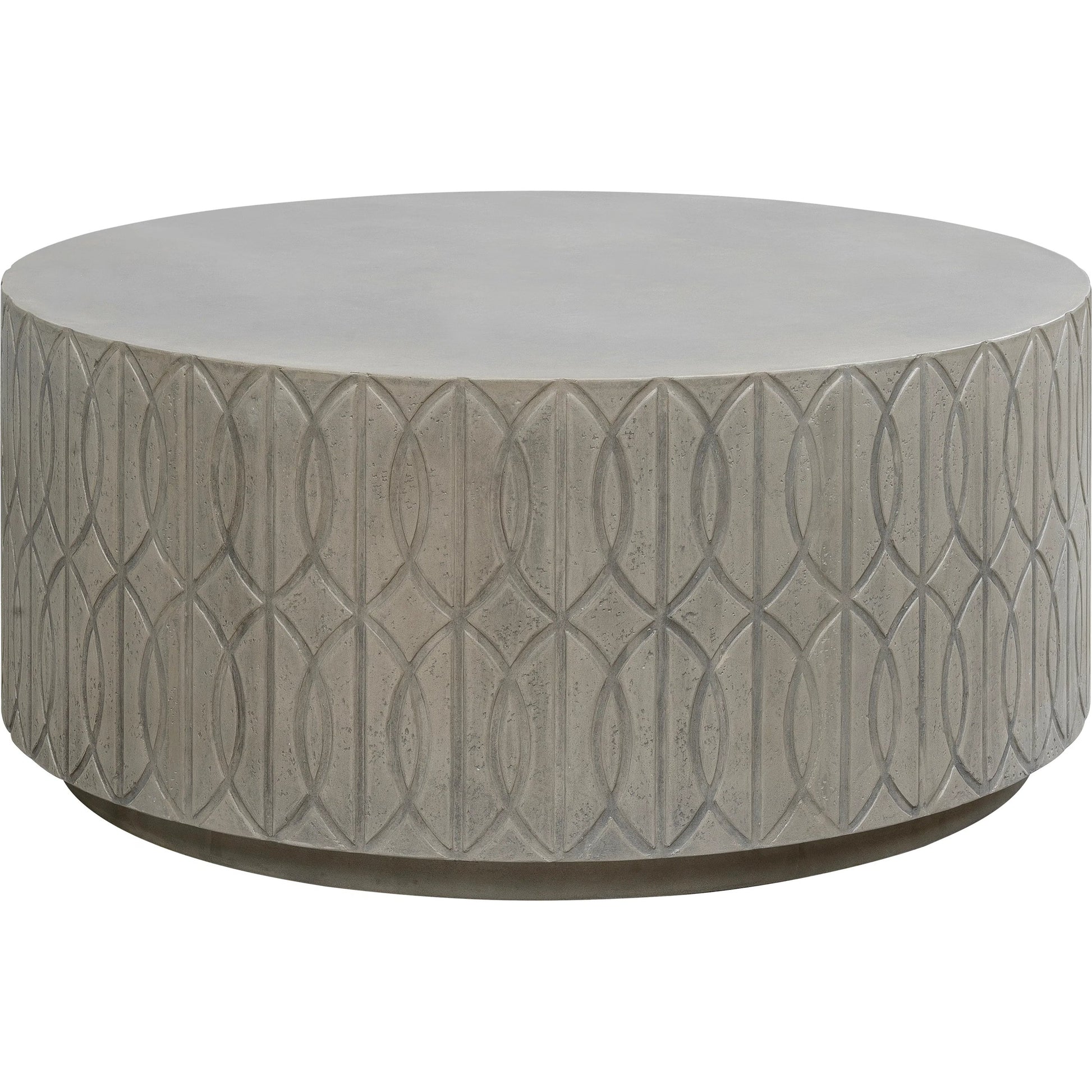 Trellis Outdoor Coffee Table by Sunset West in gray. Made from glass fiber reinforced concrete in a transitional style.