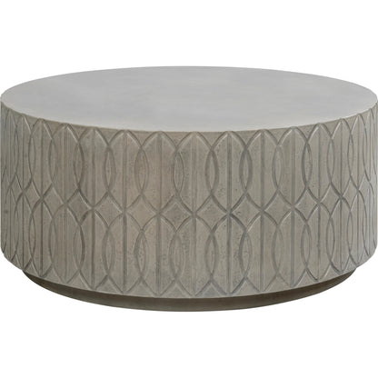 Trellis Outdoor Coffee Table by Sunset West in gray. Made from glass fiber reinforced concrete in a transitional style.