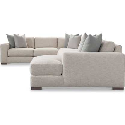 Drew 6-PIECE Right Facing Fabric Sectional by Bernhardt in white, cream. Made from fabric in a unique style.