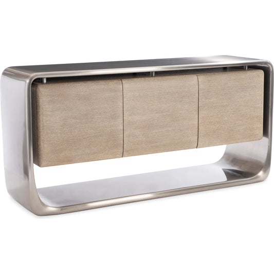 Lomond Buffet by Bernhardt in tarnished nickel, trevin. Made from metal, wood in a modern style.