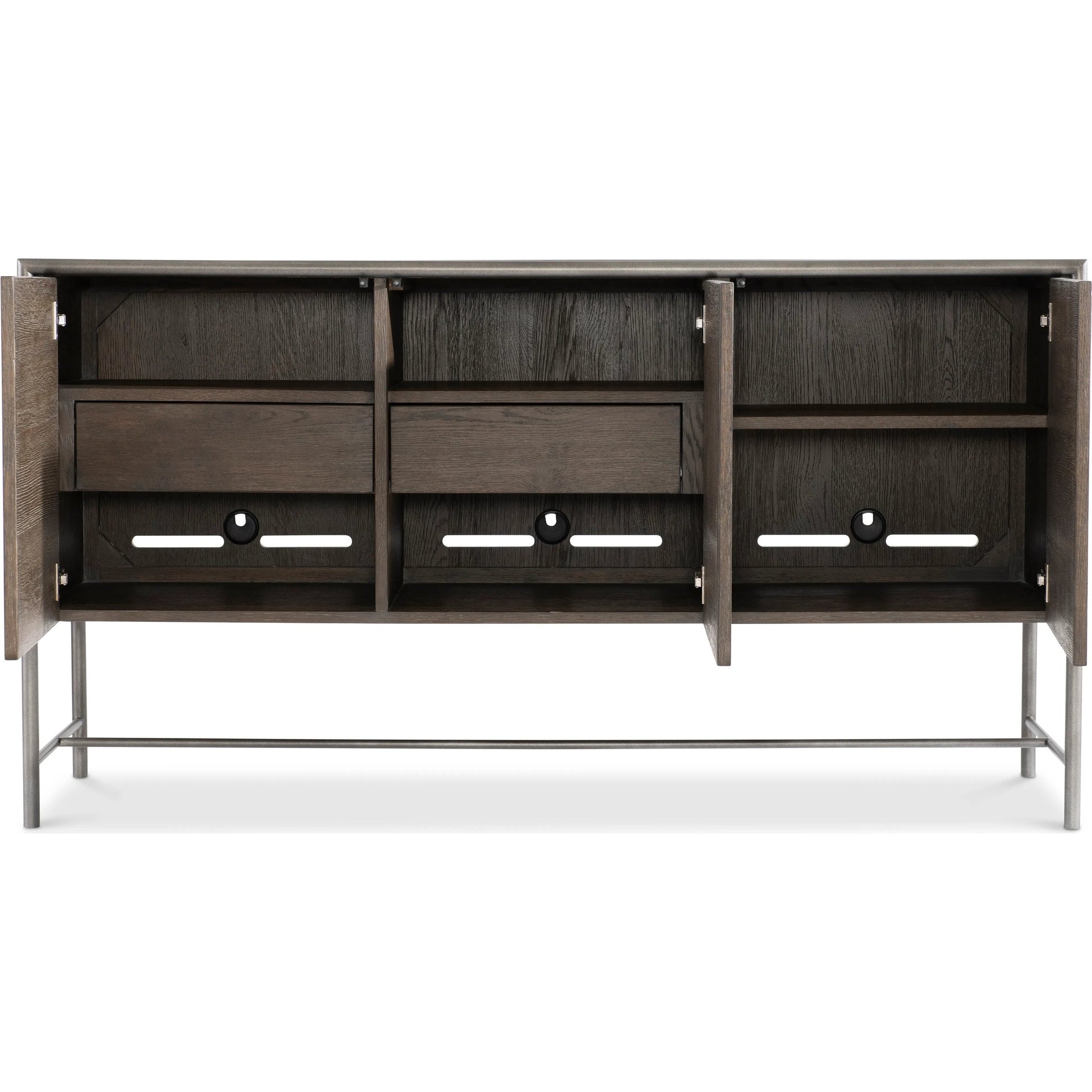Outline Leg Buffet by Bernhardt in cassel. Made from wood, metal in a transitional style.