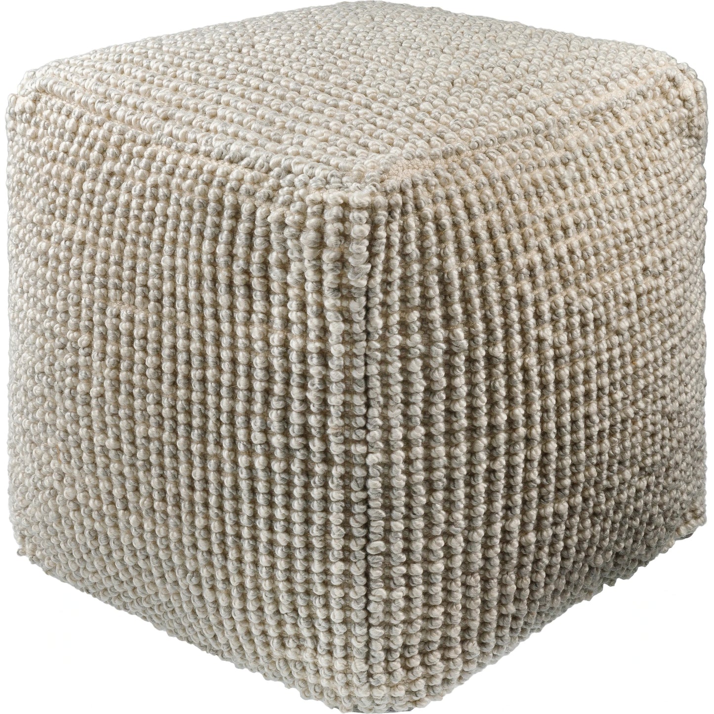 001 SI-2050615 | Primary Silo | Haruko Indoor/Outdoor Throw by Surya in light grey. Made from top: 100% recycled pet yarn, bottom: 100% polyester, fill: 100% polybeads in a modern style.