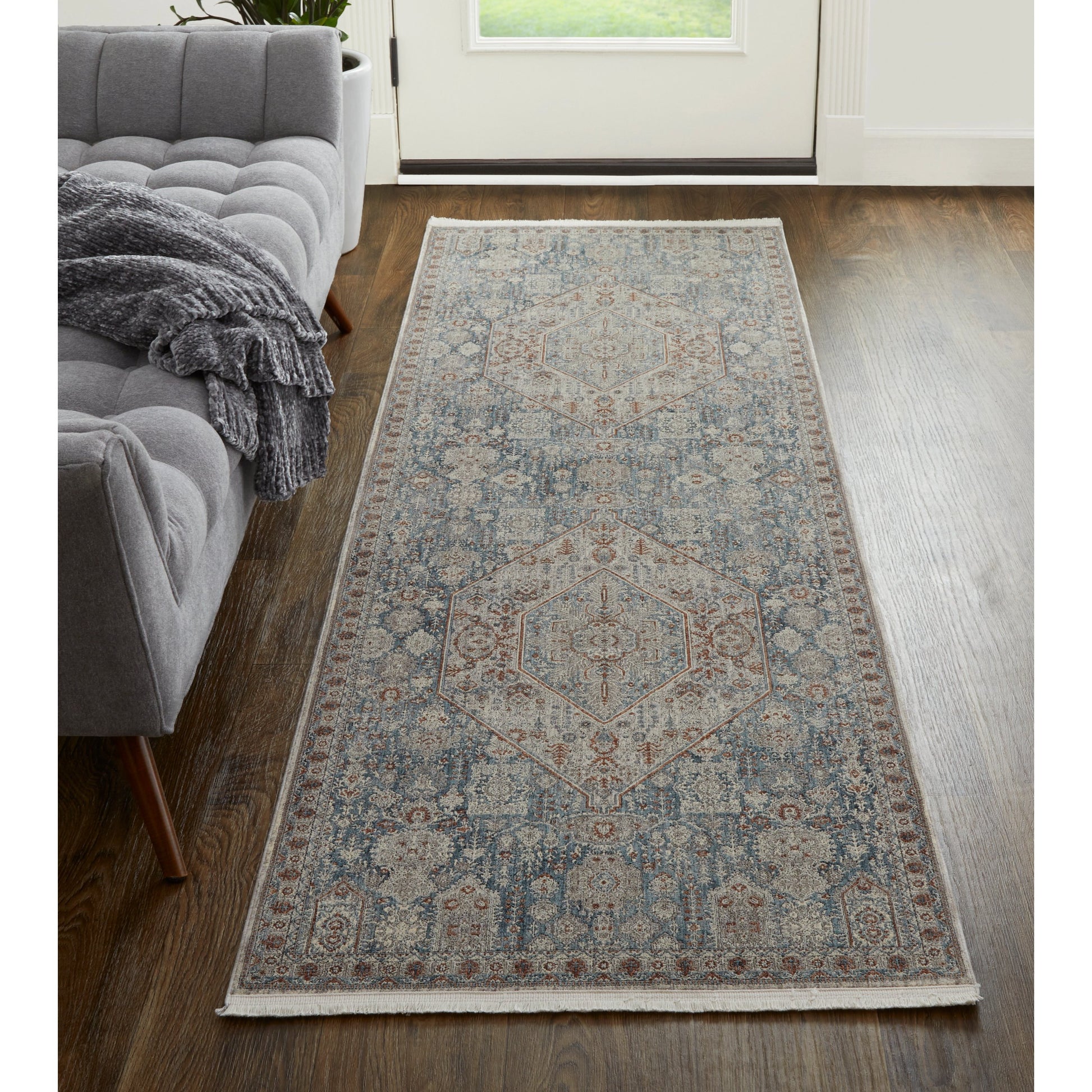 Marquette Transitional Rug - 39GUF by Feizy in blue, ivory. Made from unique in a unique style.